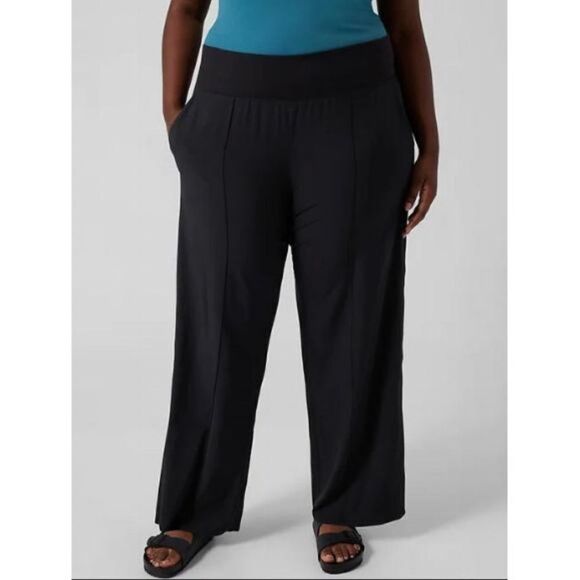 Athleta Nolita Wide Leg Black Pants Women's Size 24 - Picture 1 of 15